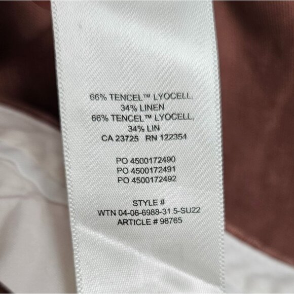 Wilfred The Effortless Linen Pant in Mocha Sorbet Wide Leg High Rise Size 00 - Picture 15 of 15